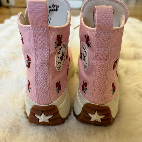 Converse Run Star Hike High Embroidered Rose Lace up Platform Women’s Size 8 - Picture 4 of 9